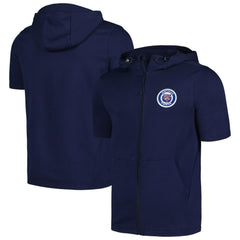 Detroit Tigers Levelwear Recruit Short Sleeve Full-Zip Hoodie - Navy
