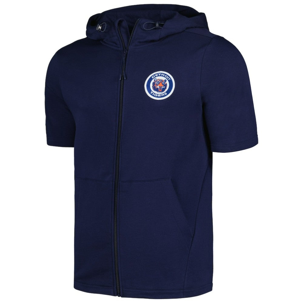 Detroit Tigers Levelwear Recruit Short Sleeve Full-Zip Hoodie - Navy