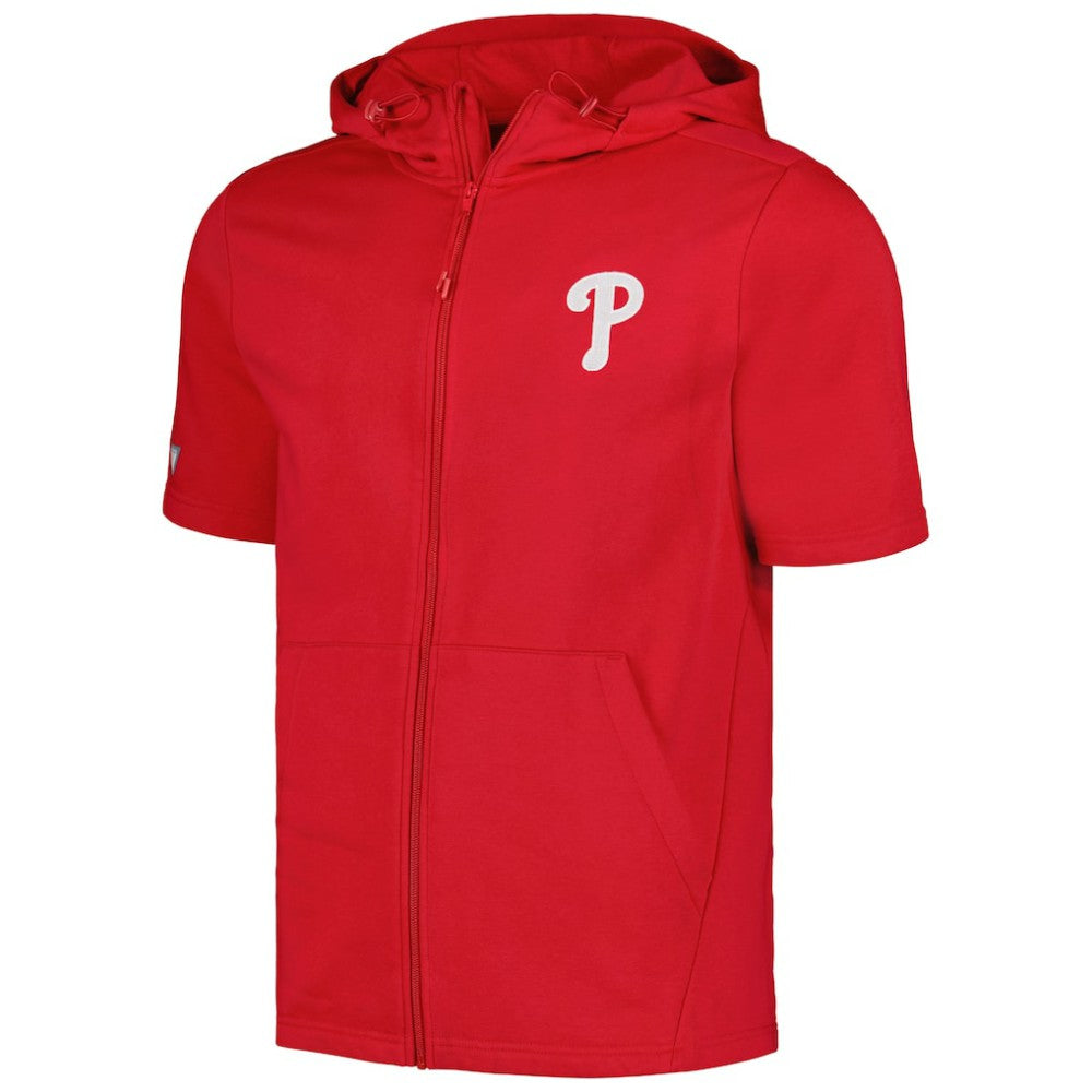 Philadelphia Phillies Levelwear Recruit Short Sleeve Full-Zip Hoodie - Red