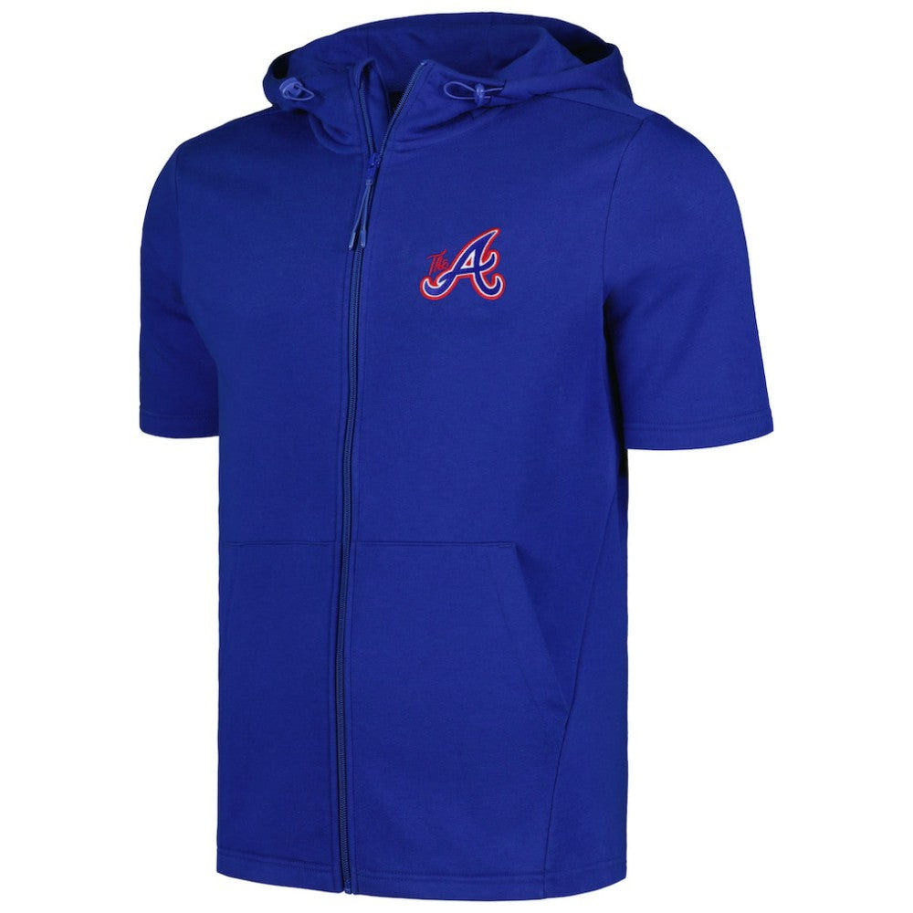 Atlanta Braves Levelwear Recruit Short Sleeve Full-Zip Hoodie - Royal