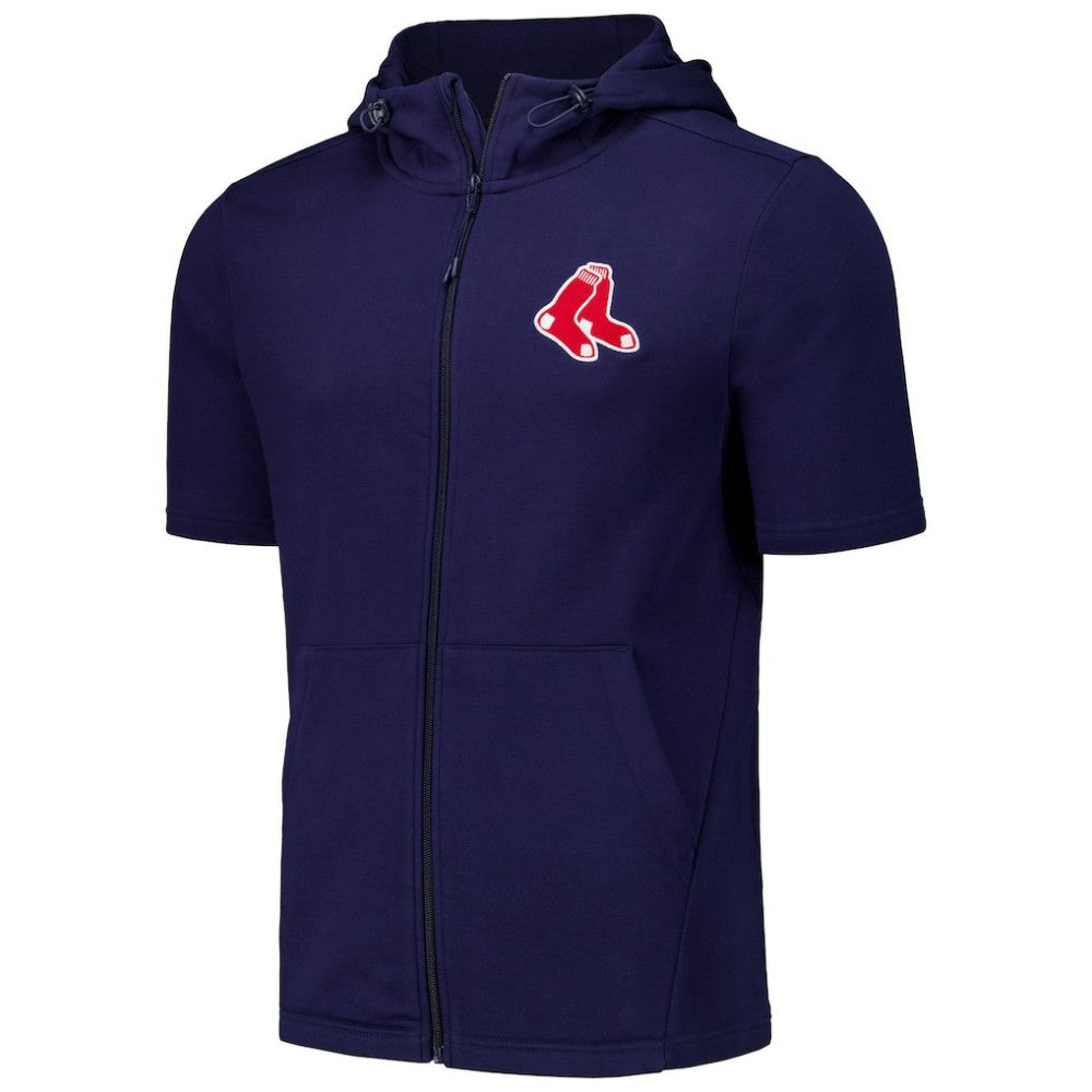 Boston Red Sox Levelwear Recruit Short Sleeve Full-Zip Hoodie - Navy
