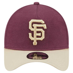 San Francisco Giants Moleskin Crown A-Frame 9FORTY Adjustable Hat - Maroon | New Era