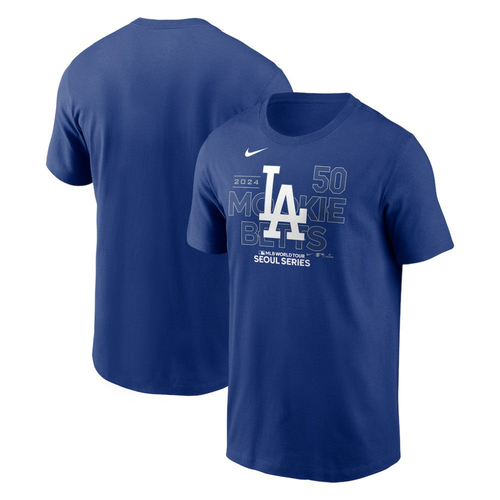 Mookie Betts Los Angeles Dodgers 2024 MLB World Tour Seoul Series Player Name & Number Event Stack T-Shirt - Royal | Nike