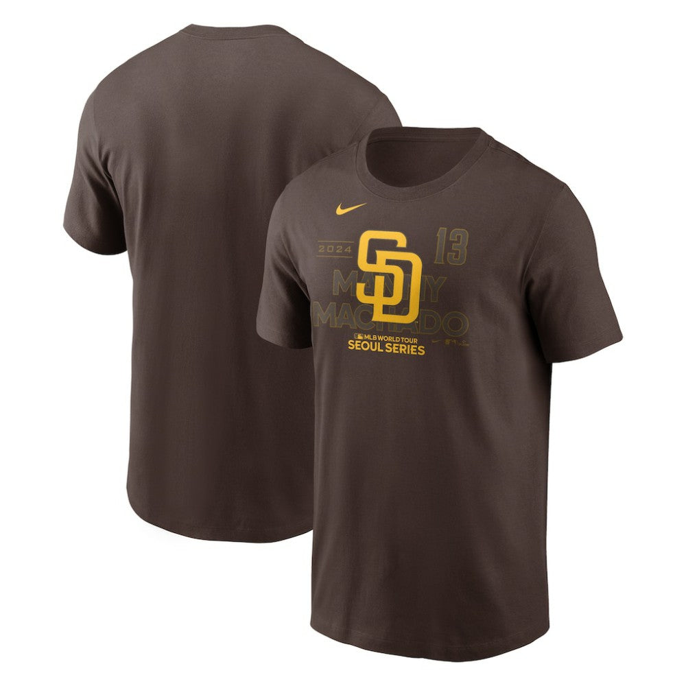 Manny Machado San Diego Padres 2024 MLB World Tour Seoul Series Player Name & Number Event Stack T-Shirt - Brown | Nike