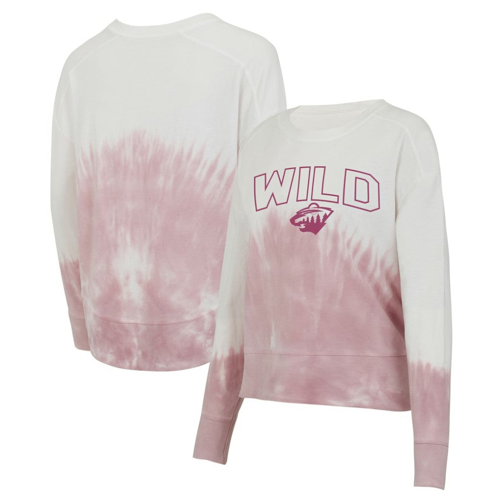 Minnesota Wild Concepts Sport Women's Orchard Tie-Dye Long Sleeve Top Pink/White