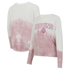 Boston Bruins Concepts Sport Women's Orchard Tie-Dye Long Sleeve Top Pink/White