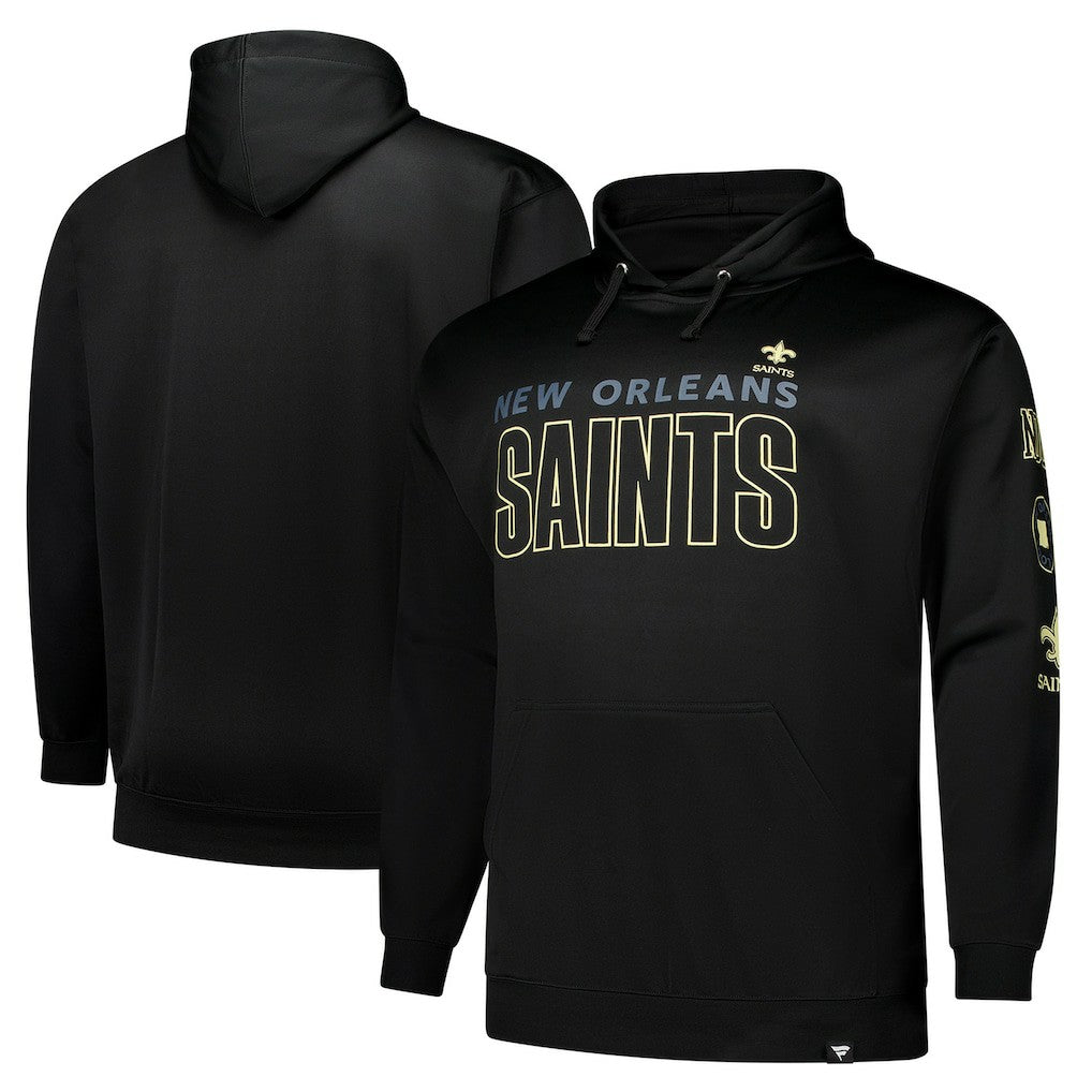 New Orleans Saints Big & Tall Fleece Pullover Hoodie - Black outlet