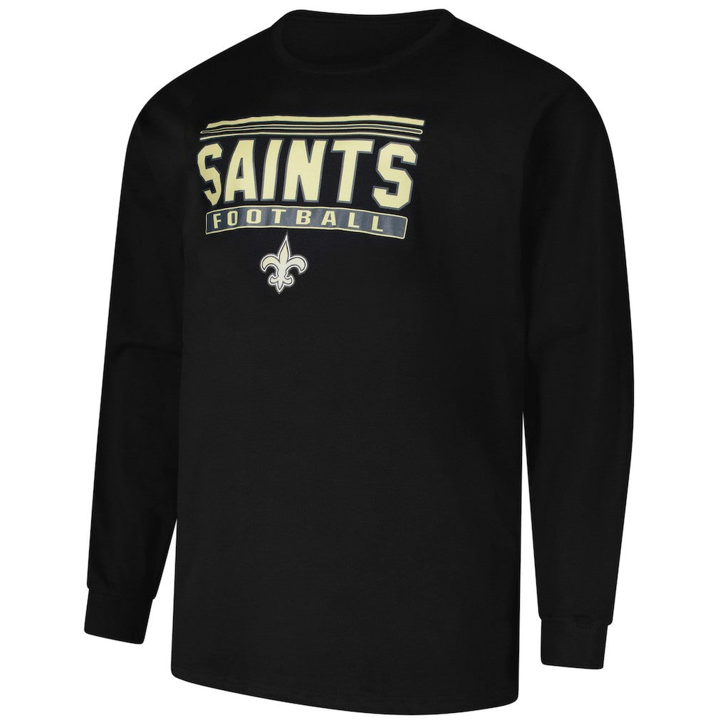 New Orleans Saints Profile Big & Tall Pop Long Sleeve T-Shirt - Black outlet
