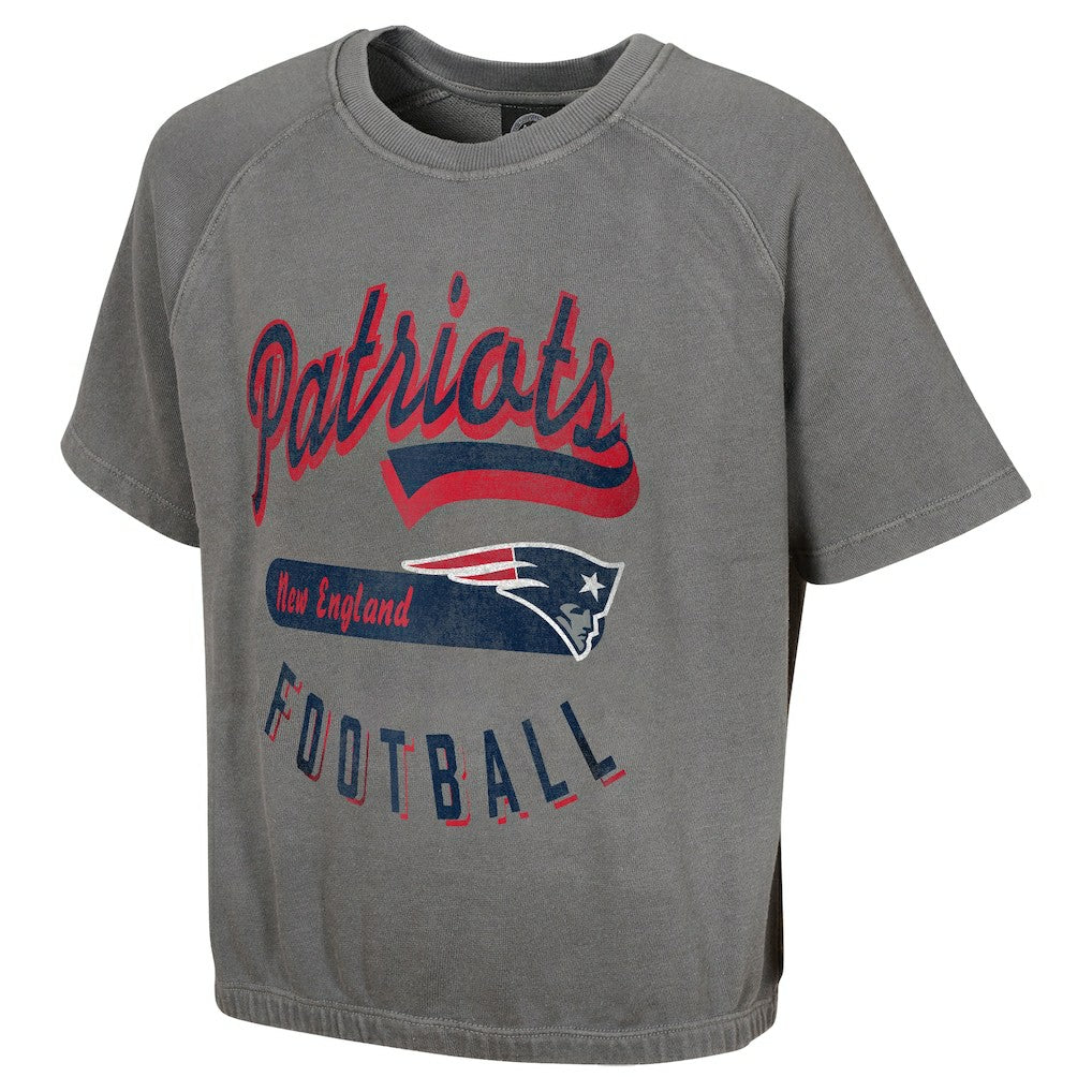 New England Patriots Women's Mineral Wash Short Sleeve Top - Gray on sale