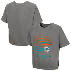Miami Dolphins Women's Mineral Wash Short Sleeve Top - Gray on sale