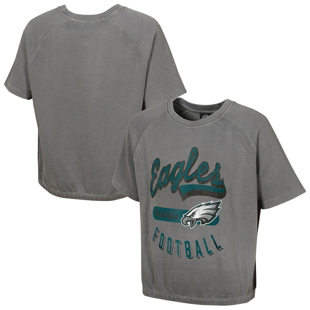 Philadelphia Eagles Women's Mineral Wash Short Sleeve Top - Gray outlet