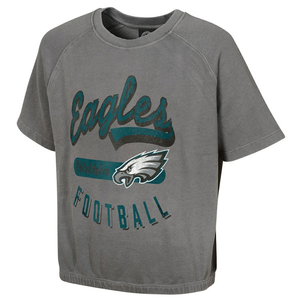 Philadelphia Eagles Women's Mineral Wash Short Sleeve Top - Gray outlet