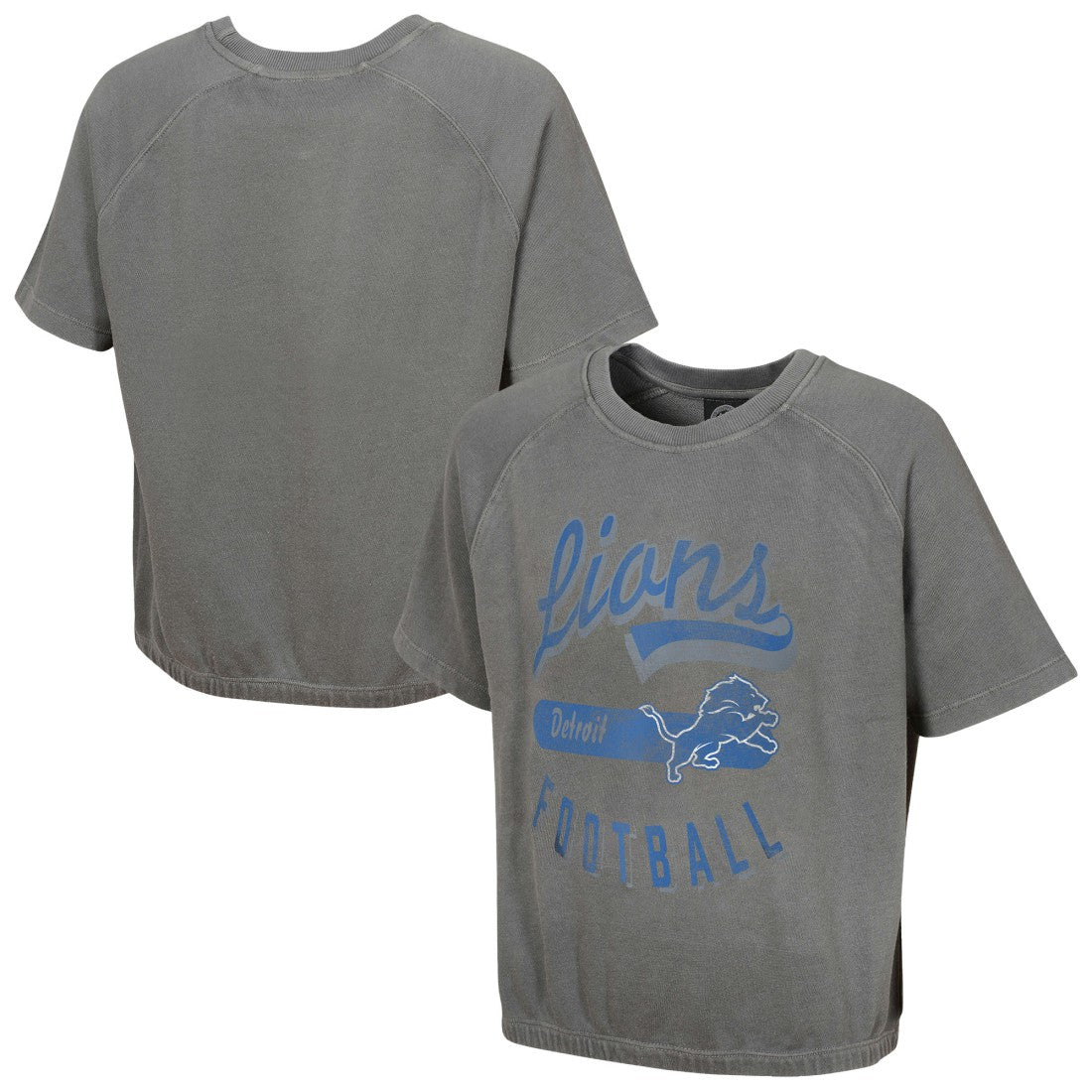 Detroit Lions Women's Mineral Wash Short Sleeve Top - Gray sale