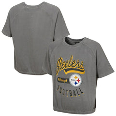 Pittsburgh Steelers Women's Mineral Wash Short Sleeve Top - Gray sale