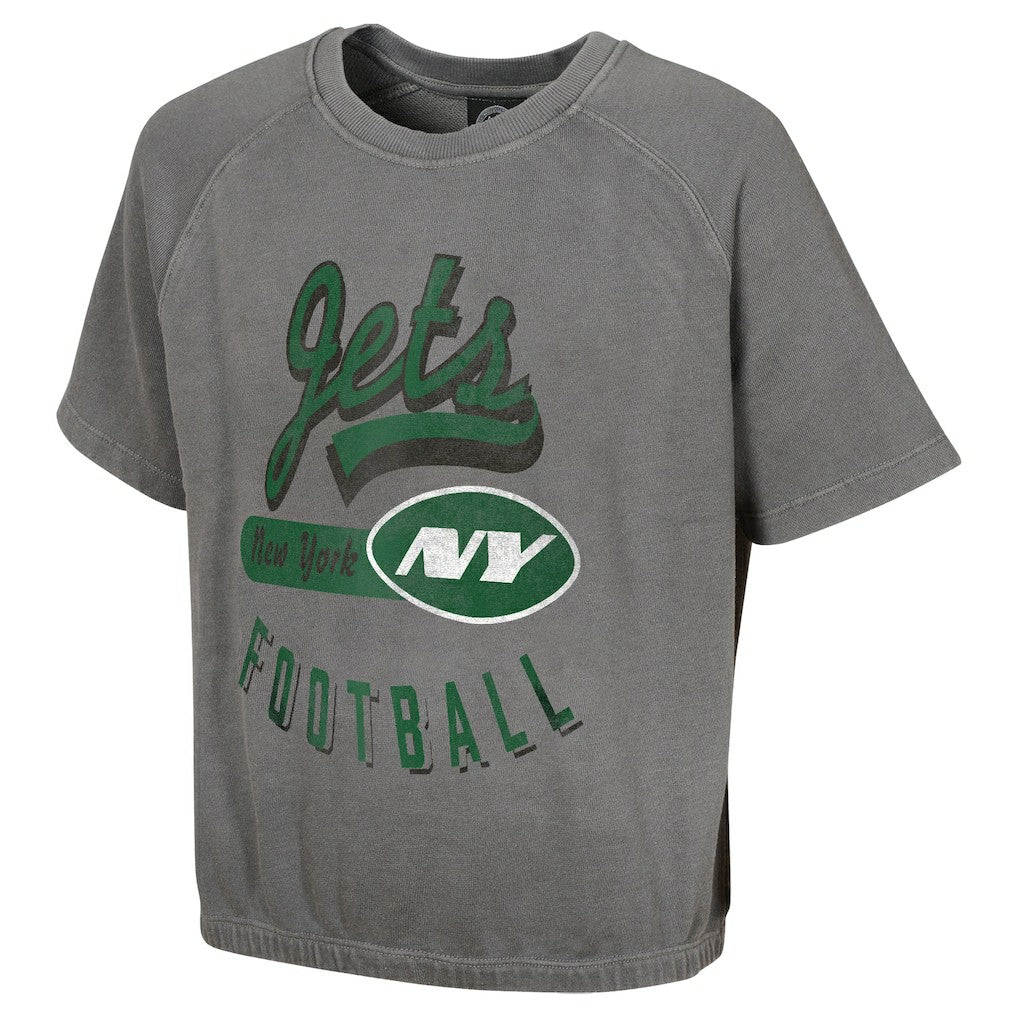 New York Jets Women's Mineral Wash Short Sleeve Top - Gray sale