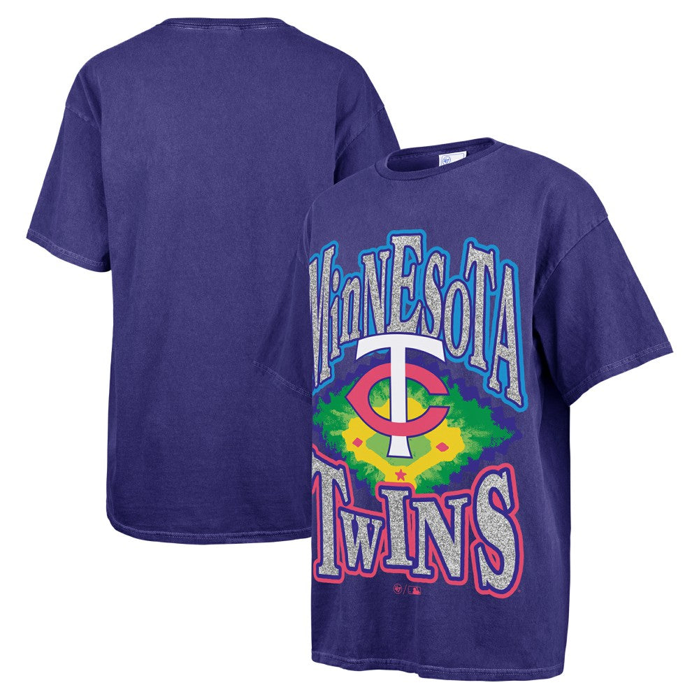 Minnesota Twins Women's Flashing Lights Boyfriend T-Shirt - Navy | 47 brand