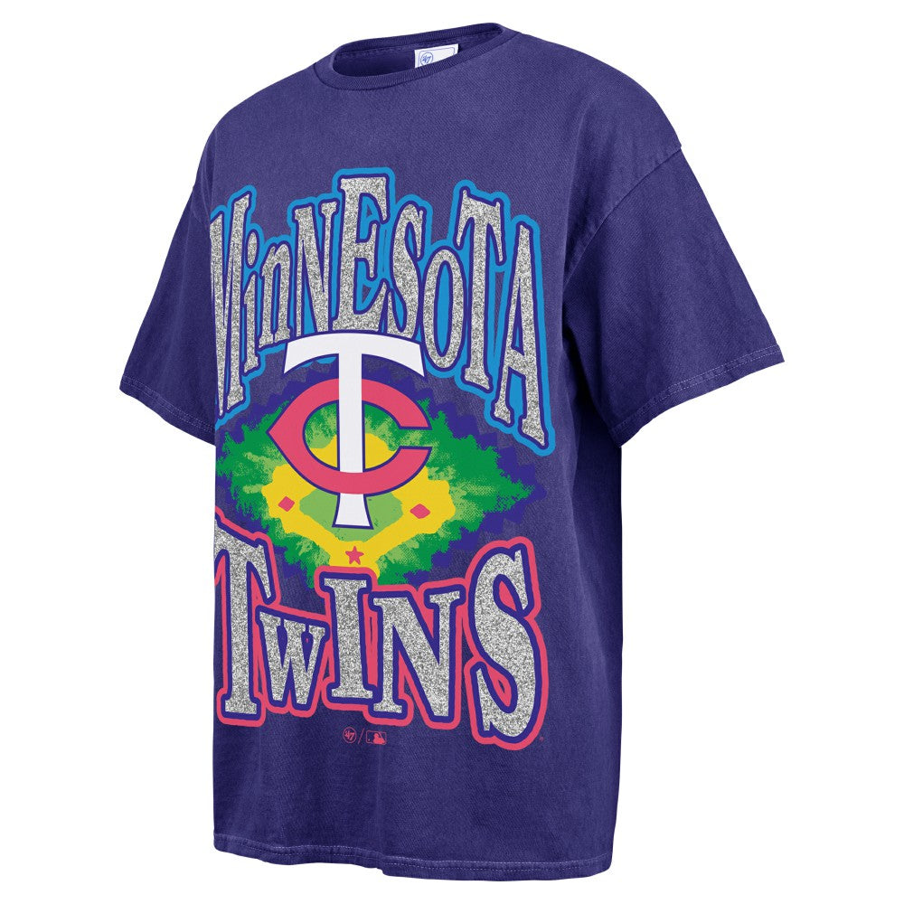 Minnesota Twins Women's Flashing Lights Boyfriend T-Shirt - Navy | 47 brand