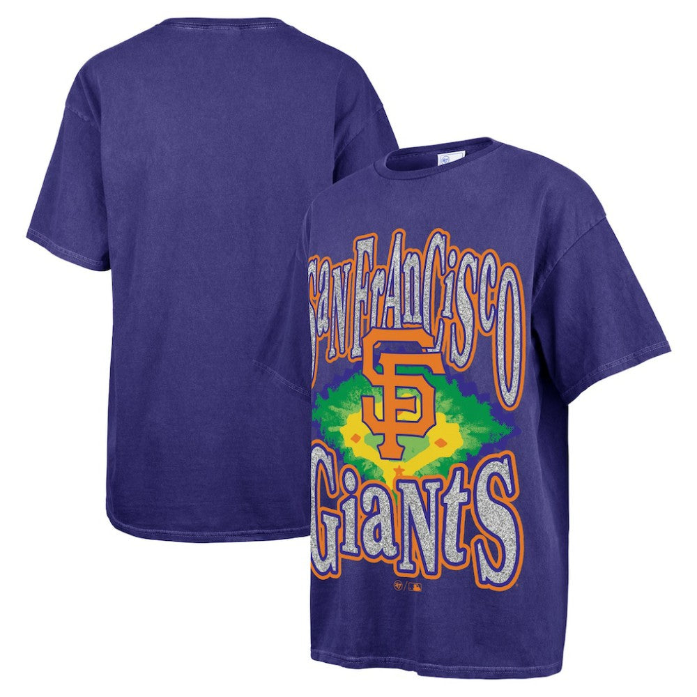 San Francisco Giants Women's Flashing Lights Boyfriend T-Shirt - Navy | 47 brand