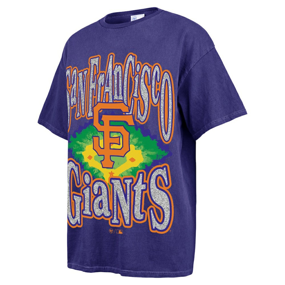 San Francisco Giants Women's Flashing Lights Boyfriend T-Shirt - Navy | 47 brand