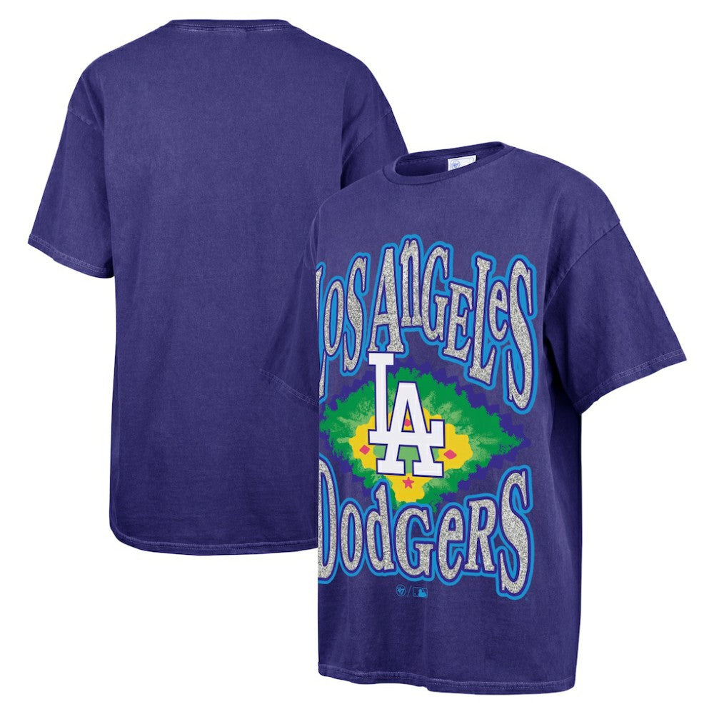 Los Angeles Dodgers Women's Flashing Lights Boyfriend T-Shirt - Navy | 47 brand
