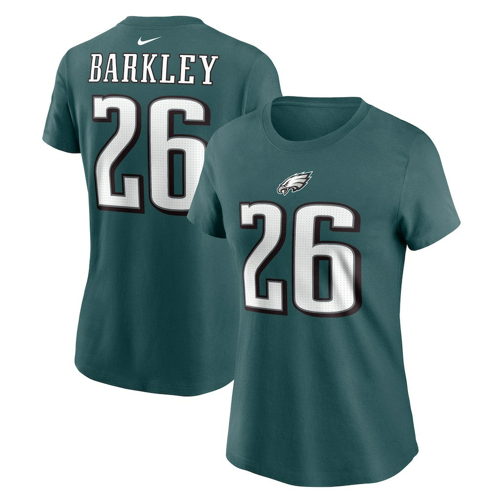 Saquon Barkley Philadelphia Eagles Women's Player Name & Number T-Shirt - Midnight Green | Nike on sale
