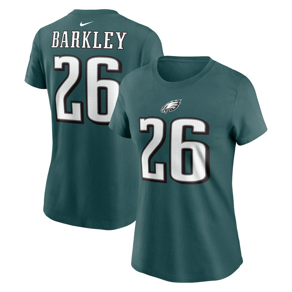 Saquon Barkley Philadelphia Eagles Women's Player Name & Number T-Shirt - Midnight Green | Nike on sale