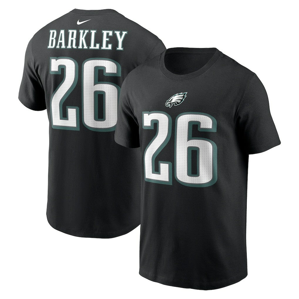 Saquon Barkley Philadelphia Eagles Player Name & Number T-Shirt - Black | Nike online