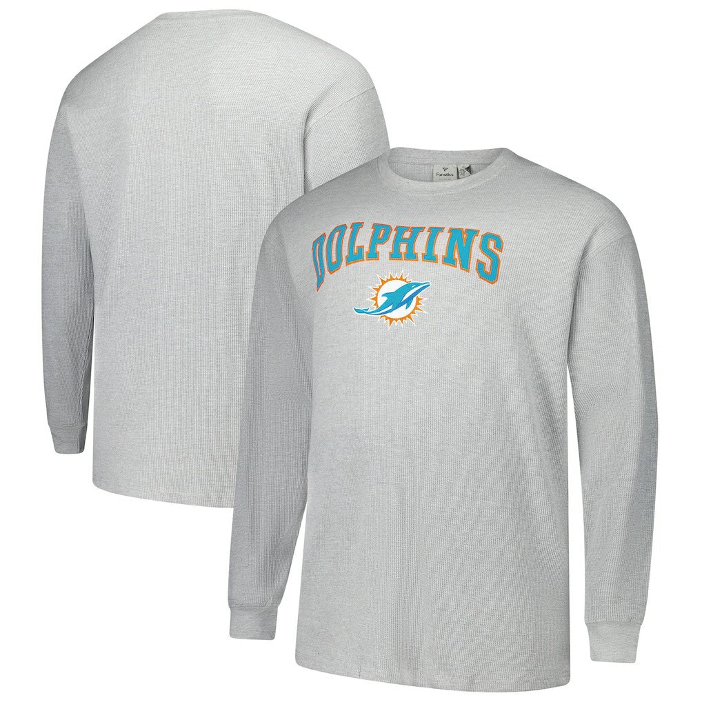 Miami Dolphins Big & Tall Thermal Long Sleeve T-Shirt - Heather Gray discount
