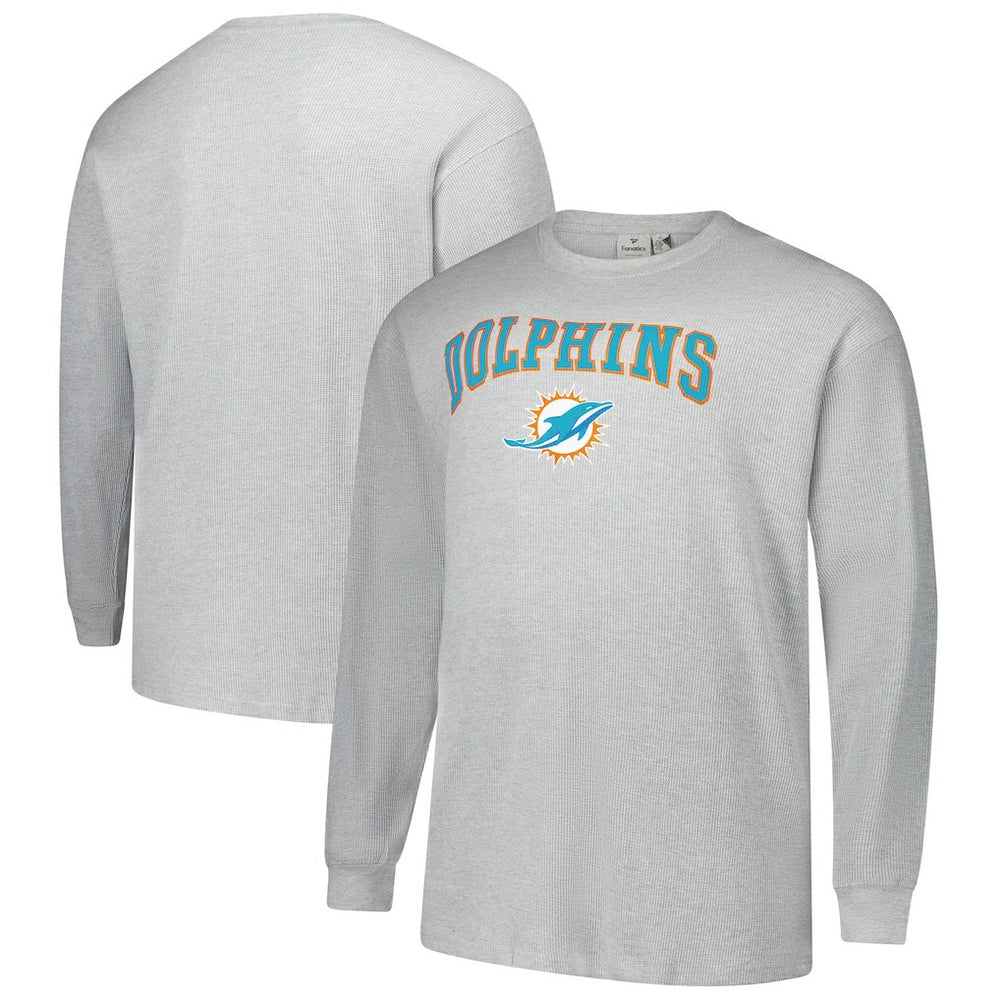 Miami Dolphins Big & Tall Thermal Long Sleeve T-Shirt - Heather Gray discount