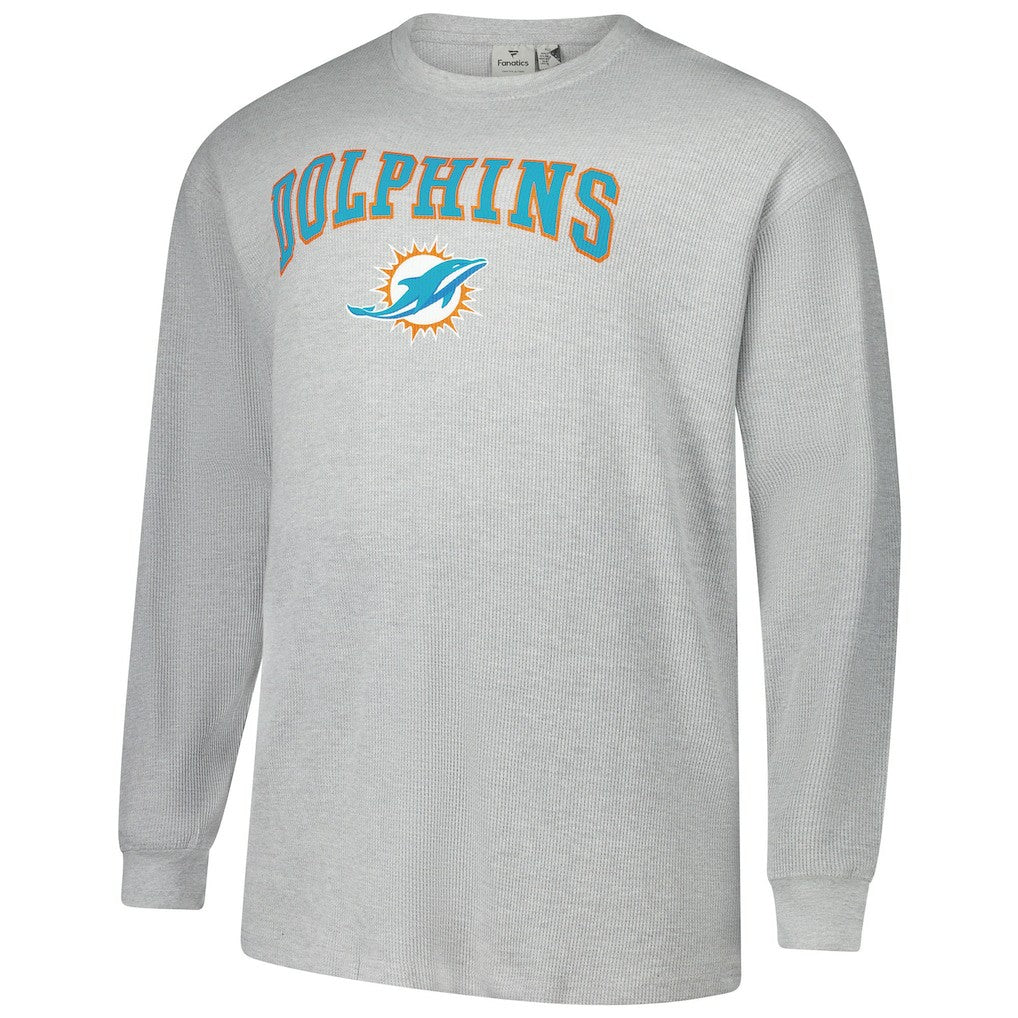 Miami Dolphins Big & Tall Thermal Long Sleeve T-Shirt - Heather Gray discount
