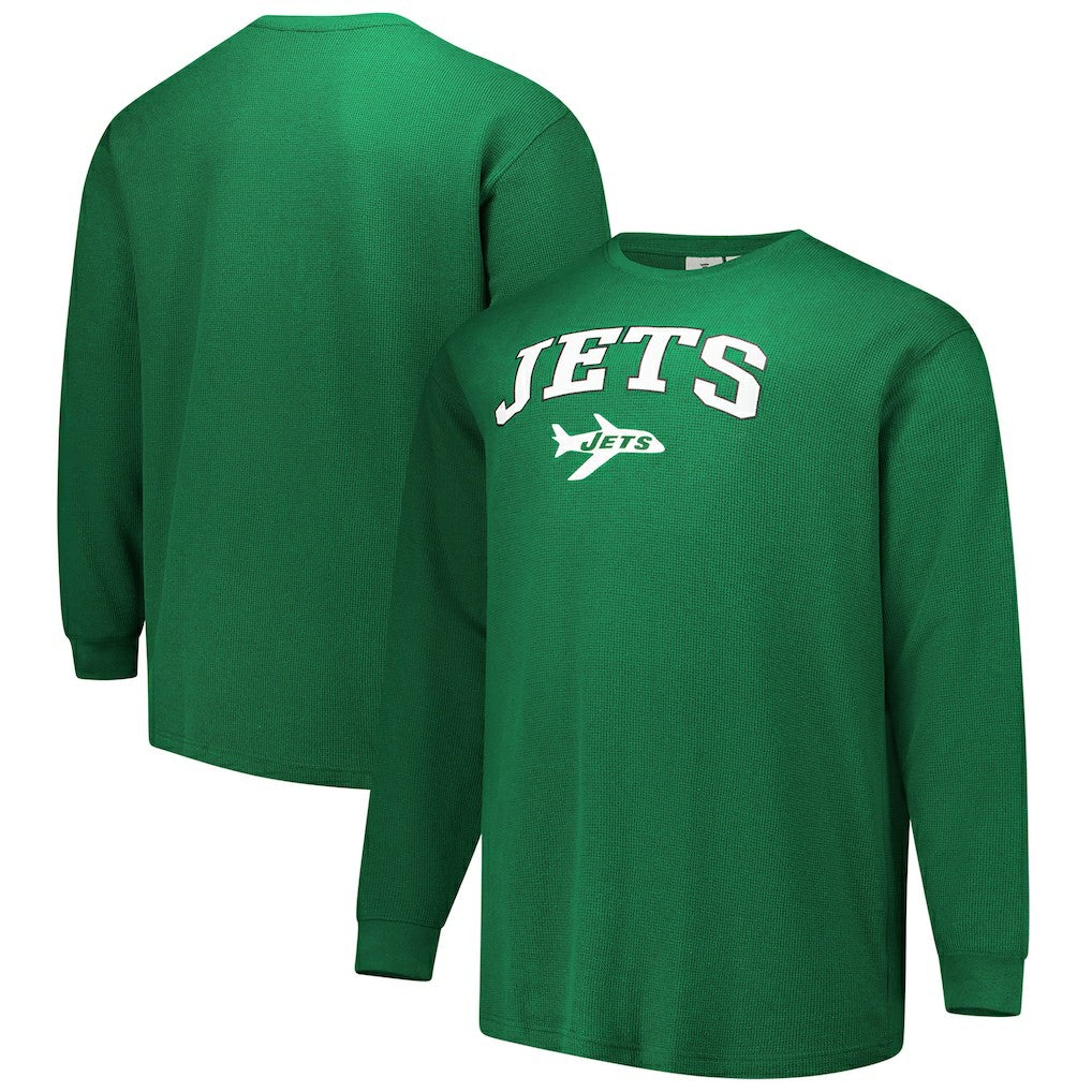New York Jets Big & Tall Throwback Thermal Long Sleeve T-Shirt - Kelly Green discount