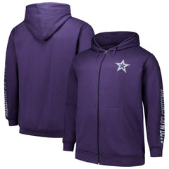 Dallas Cowboys Big & Tall Sleeve Hit Full-Zip Hoodie - Purple cheap