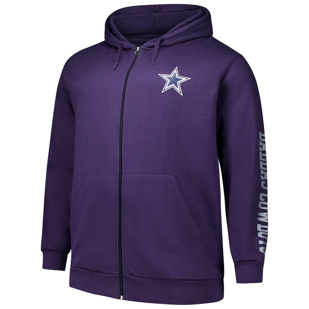 Dallas Cowboys Big & Tall Sleeve Hit Full-Zip Hoodie - Purple cheap