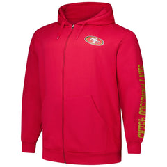 San Francisco 49ers Big & Tall Sleeve Hit Full-Zip Hoodie - Scarlet cheap
