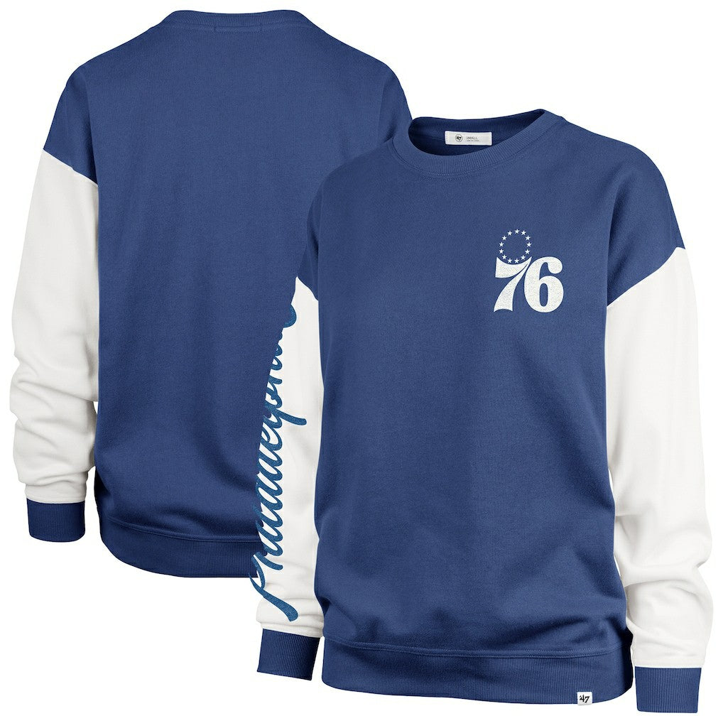 Philadelphia 76ers '47 Women's Plus Size Oversized Rise Andie Pullover Sweatshirt - Royal | 47 brand online