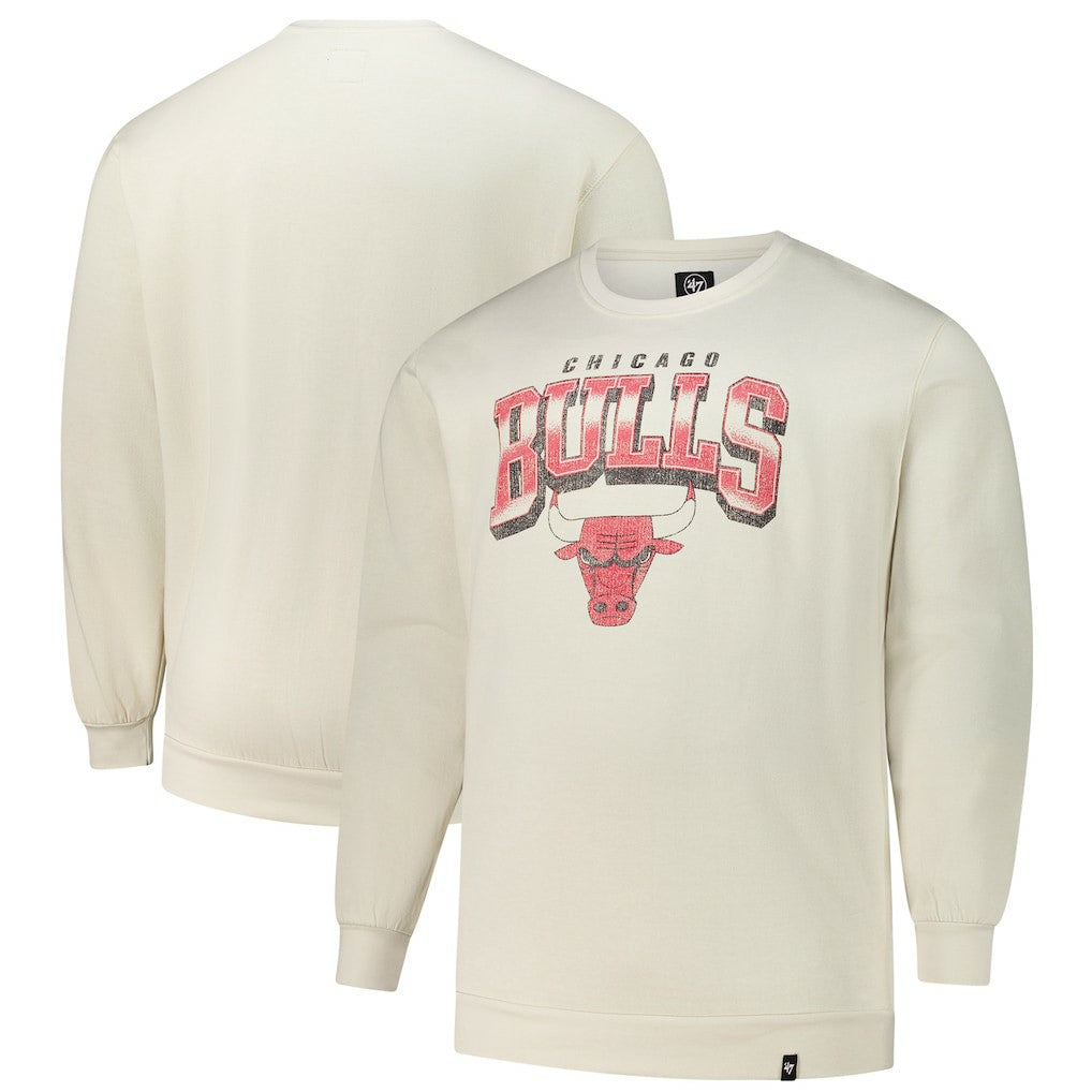 Chicago Bulls '47 Big & Tall Spotlight Headline Pullover Sweatshirt - Cream | 47 brand outlet