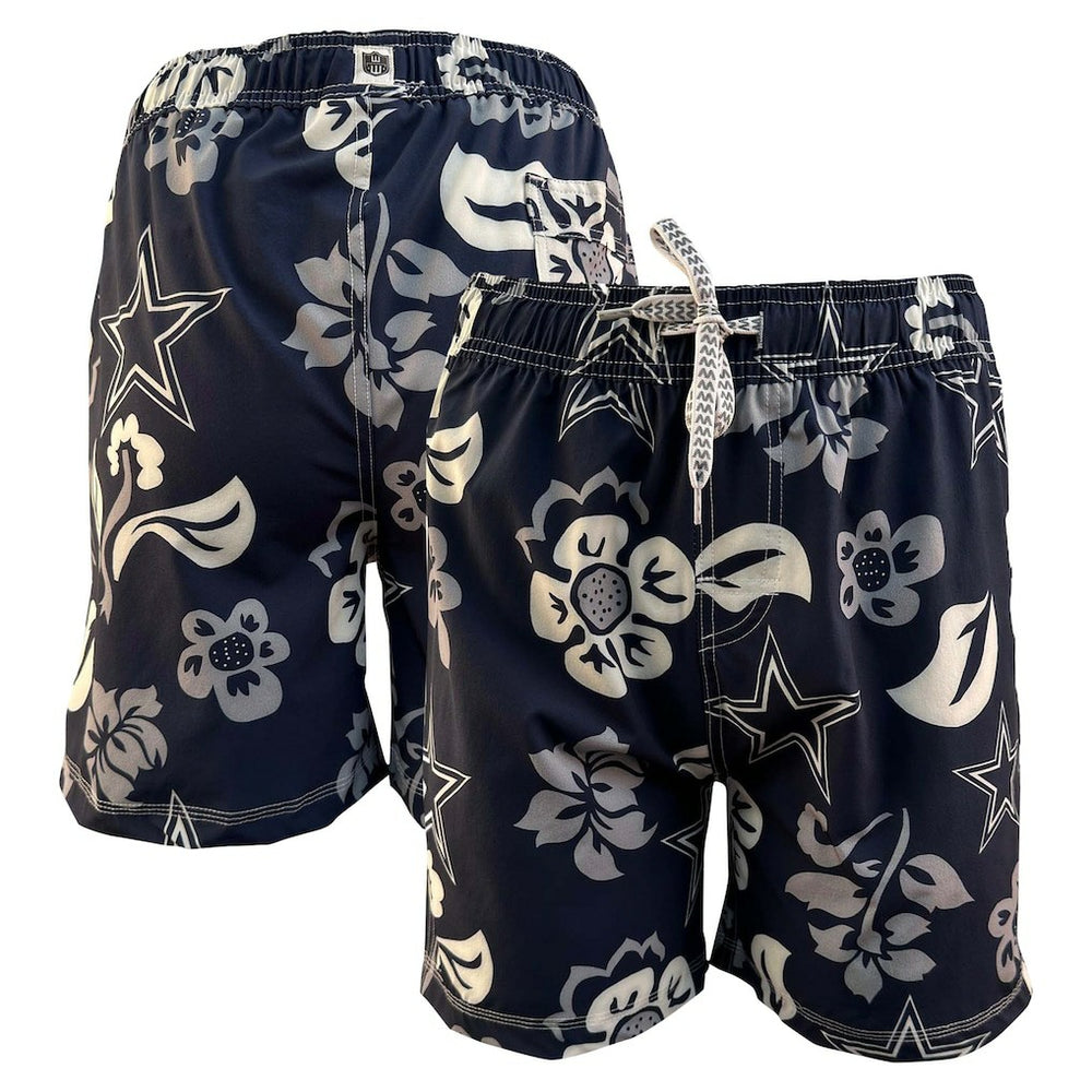 Dallas Cowboys Wes & Willy Youth Floral Volley Swim Trunks - Navy for sale
