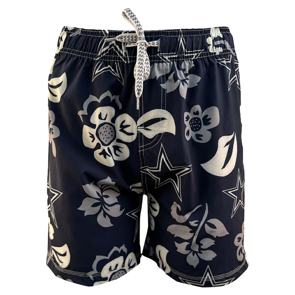 Dallas Cowboys Wes & Willy Youth Floral Volley Swim Trunks - Navy for sale