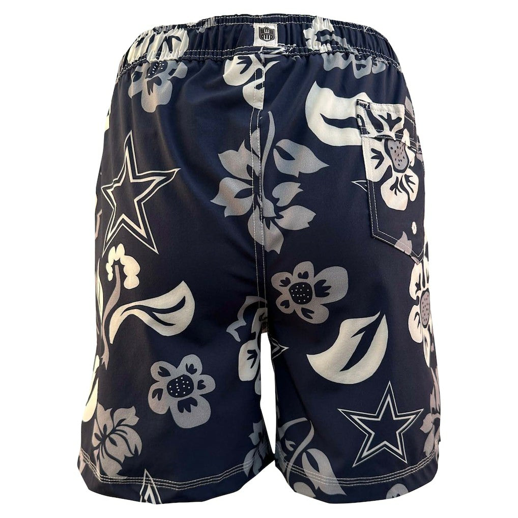 Dallas Cowboys Wes & Willy Youth Floral Volley Swim Trunks - Navy for sale