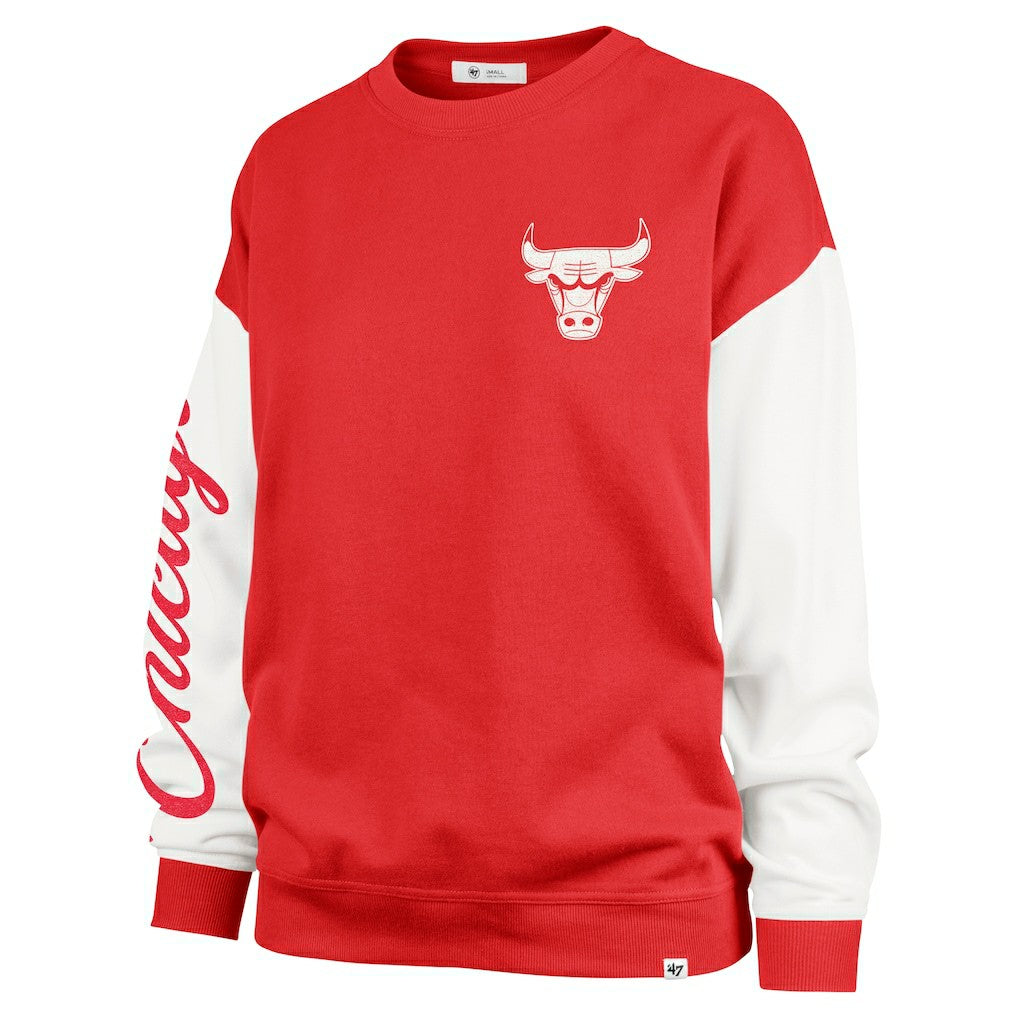 Chicago Bulls '47 Women's Rise Andie Oversized Pullover Sweatshirt - Red | 47 brand sale