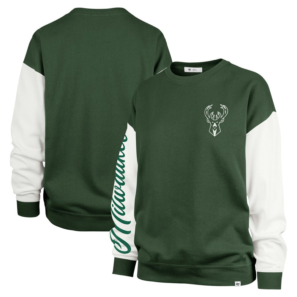 Milwaukee Bucks '47 Women's Rise Andie Oversized Pullover Sweatshirt - Hunter Green | 47 brand discount