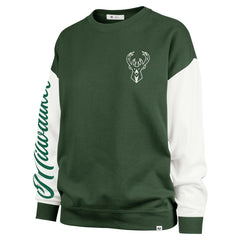 Milwaukee Bucks '47 Women's Rise Andie Oversized Pullover Sweatshirt - Hunter Green | 47 brand discount