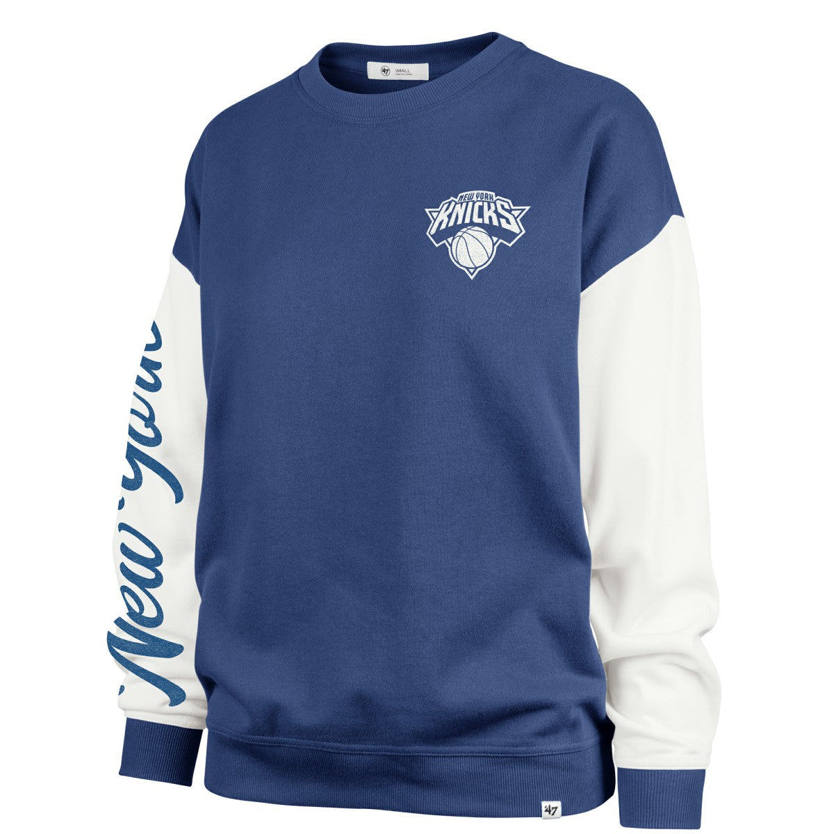 New York Knicks '47 Women's Rise Andie Oversized Pullover Sweatshirt - Blue | 47 brand for sale