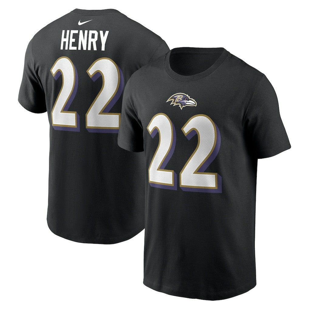 Derrick Henry Baltimore Ravens Player Name & Number T-Shirt - Black | Nike on sale