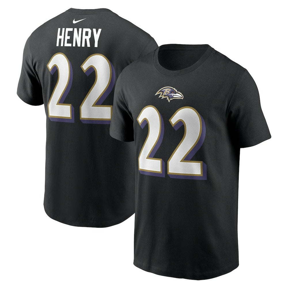 Derrick Henry Baltimore Ravens Player Name & Number T-Shirt - Black | Nike on sale