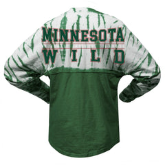 Minnesota Wild Spirit Jersey Unisex Crystal Half Dye Long Sleeve T-Shirt Green