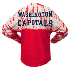 Washington Capitals Spirit Jersey Unisex Crystal Half Dye Long Sleeve T-Shirt Red
