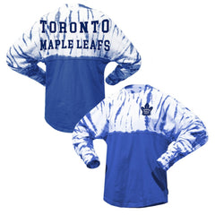 Toronto Maple Leafs Spirit Jersey Unisex Crystal Half Dye Long Sleeve T-Shirt Blue