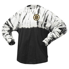 Boston Bruins Spirit Jersey Unisex Crystal Half Dye Long Sleeve T-Shirt Black