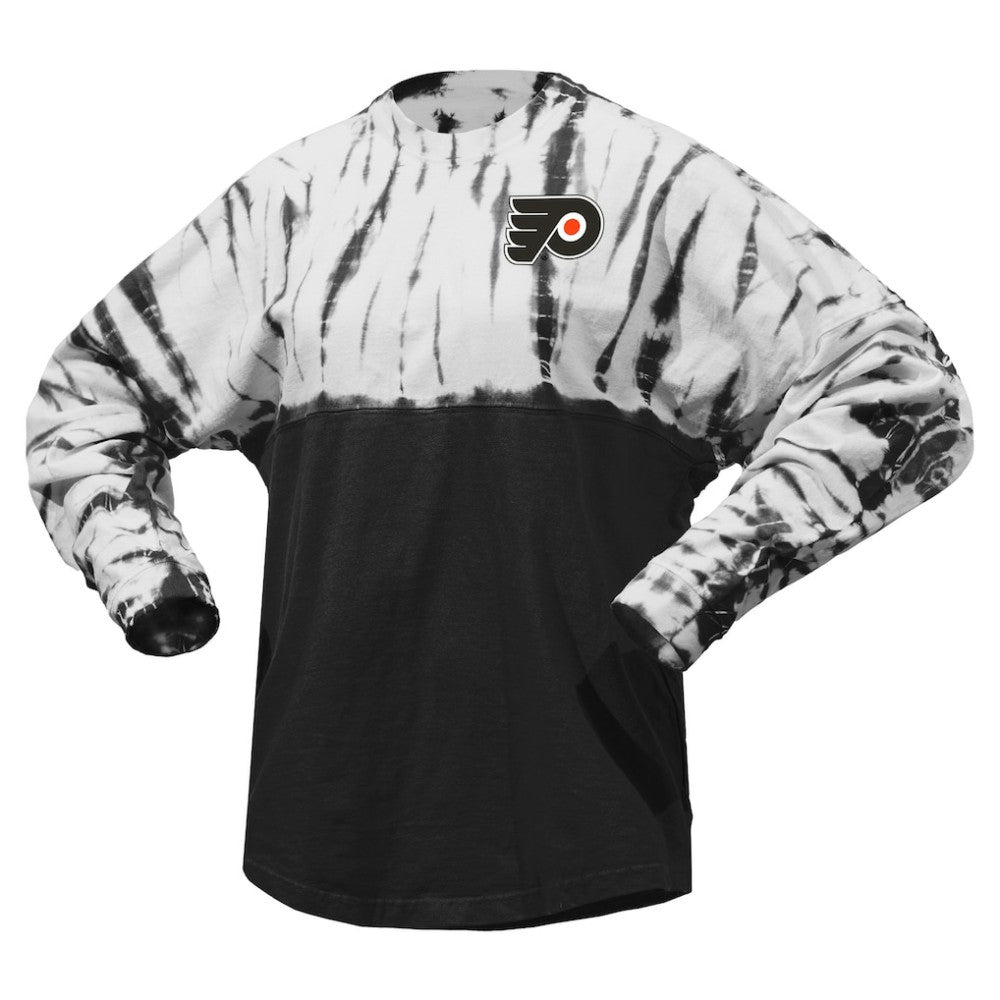 Philadelphia Flyers Spirit Jersey Unisex Crystal Half Dye Long Sleeve T-Shirt Black